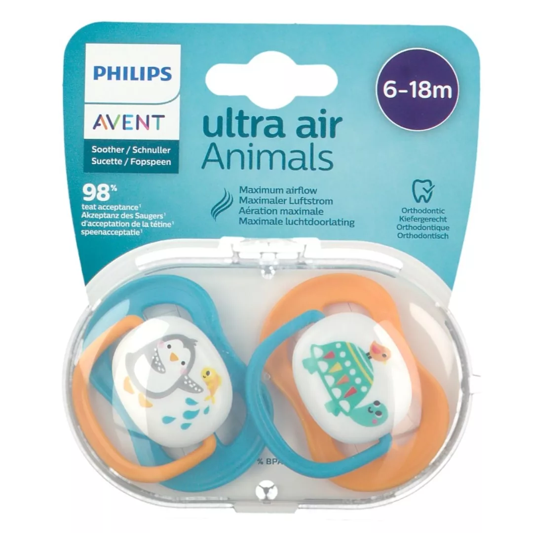 Image du produit Avent Sucettes Ultra Air Animals 6-18 Mois