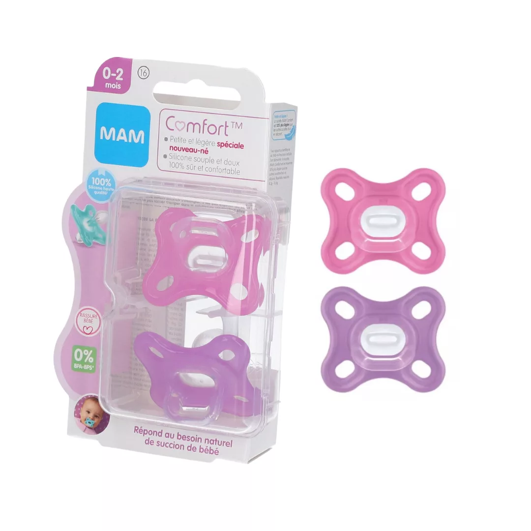 Image du produit MAM Sucettes Comfort 0-2 Mois Rose